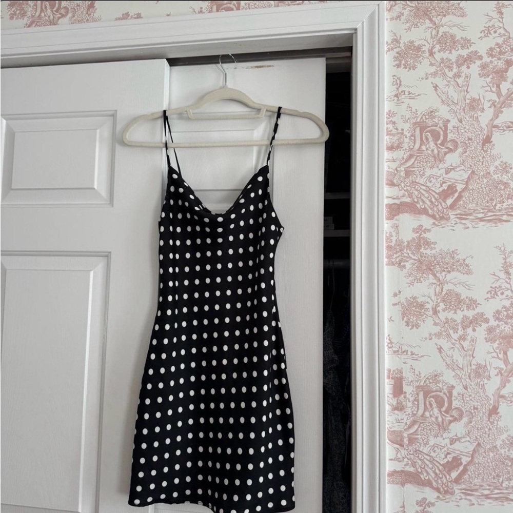 Anthropologie Black and White Polka Dot Dress - Picture 3 of 6